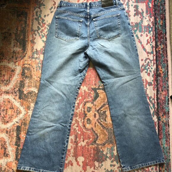 90s Vintage NY and Company Bootleg Flare 100% Cotton Jeans size 14 - Picture 3 of 8